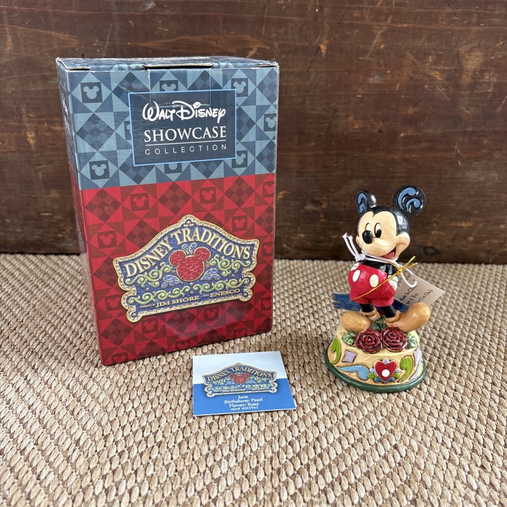 Jim Shore Disney Showcase Collection Mickey June Birthstone Rose 4" 4033963